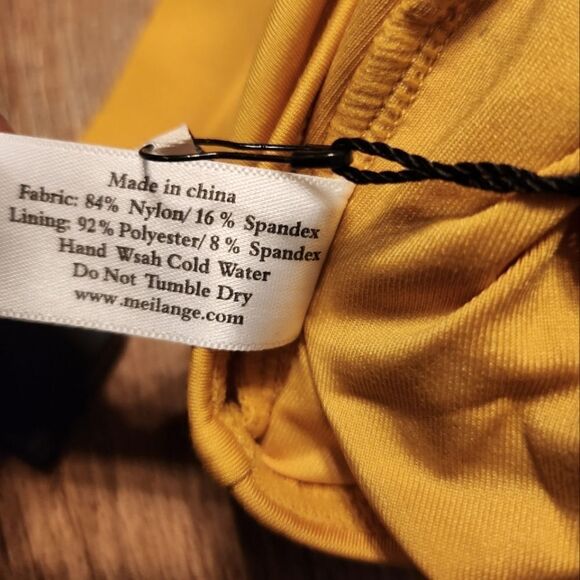 Mei L'ange Lynn Ultility Swimsuit 2 Piece Bikini Set Yellow Size L - Picture 7 of 11